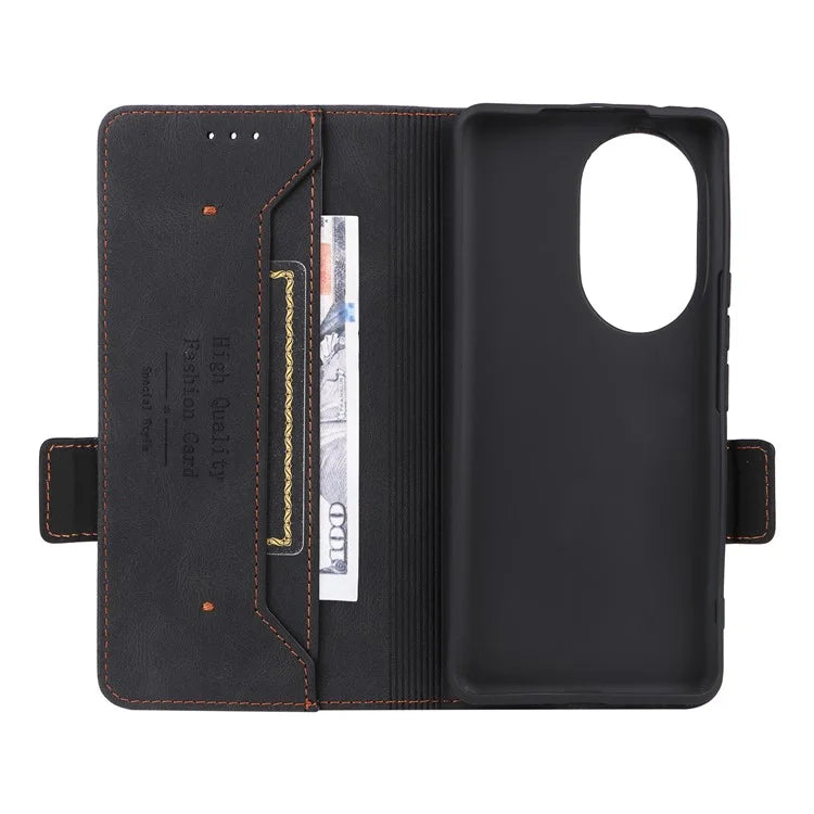 For Honor 200 Pro 5G Case Leather Wallet Flip Phone Cover with Hardware Decor