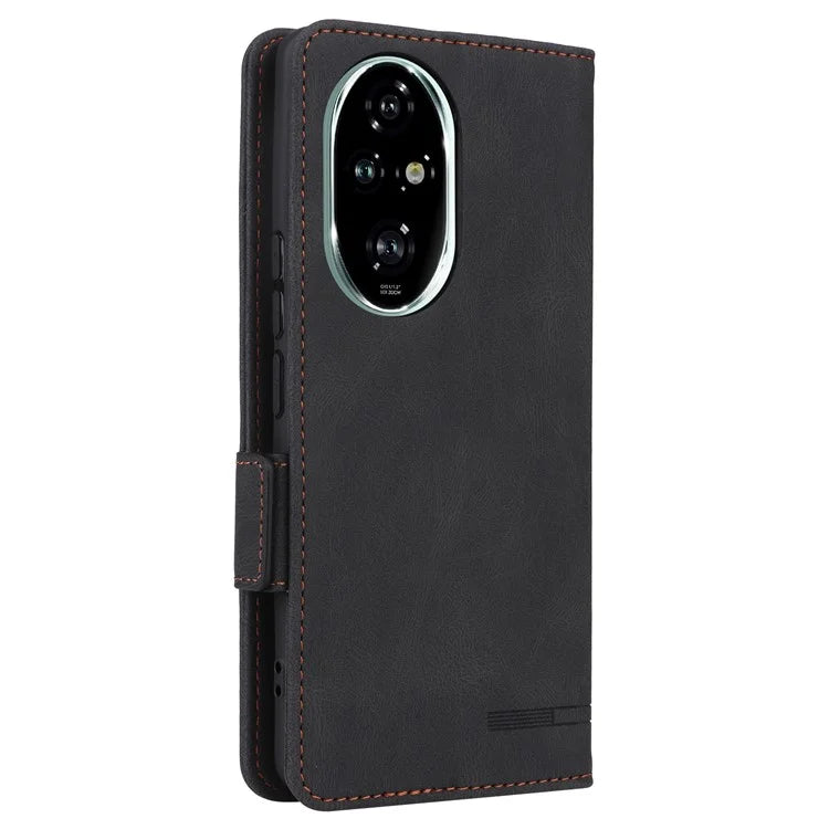 For Honor 200 Pro 5G Case Leather Wallet Flip Phone Cover with Hardware Decor