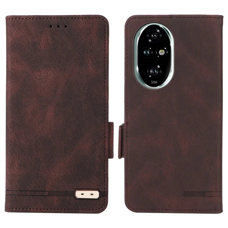 For Honor 200 Pro 5G Case Leather Wallet Flip Phone Cover with Hardware Decor
