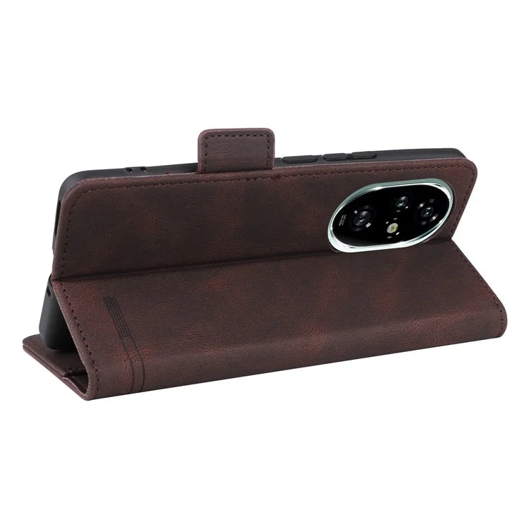 For Honor 200 Pro 5G Case Leather Wallet Flip Phone Cover with Hardware Decor