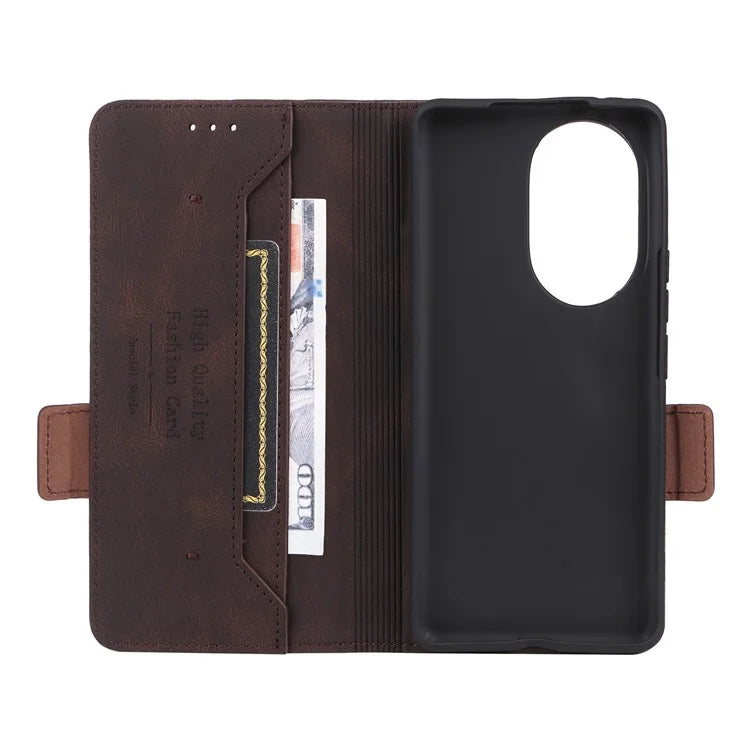 For Honor 200 Pro 5G Case Leather Wallet Flip Phone Cover with Hardware Decor