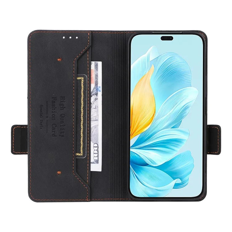 For Honor 200 Lite Case Leather Wallet Flip Phone Cover with Hardware Decor