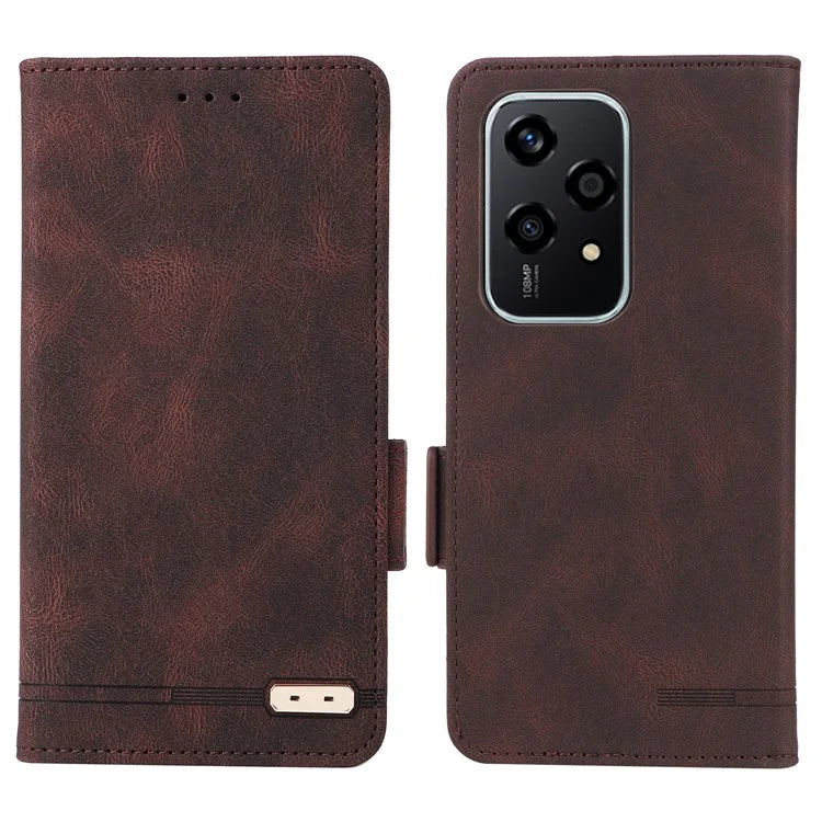 For Honor 200 Lite Case Leather Wallet Flip Phone Cover with Hardware Decor