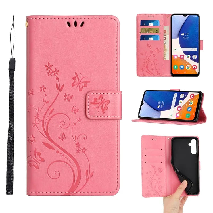For Samsung Galaxy A16 5G Case PU Leather Phone Wallet Cover with Strap