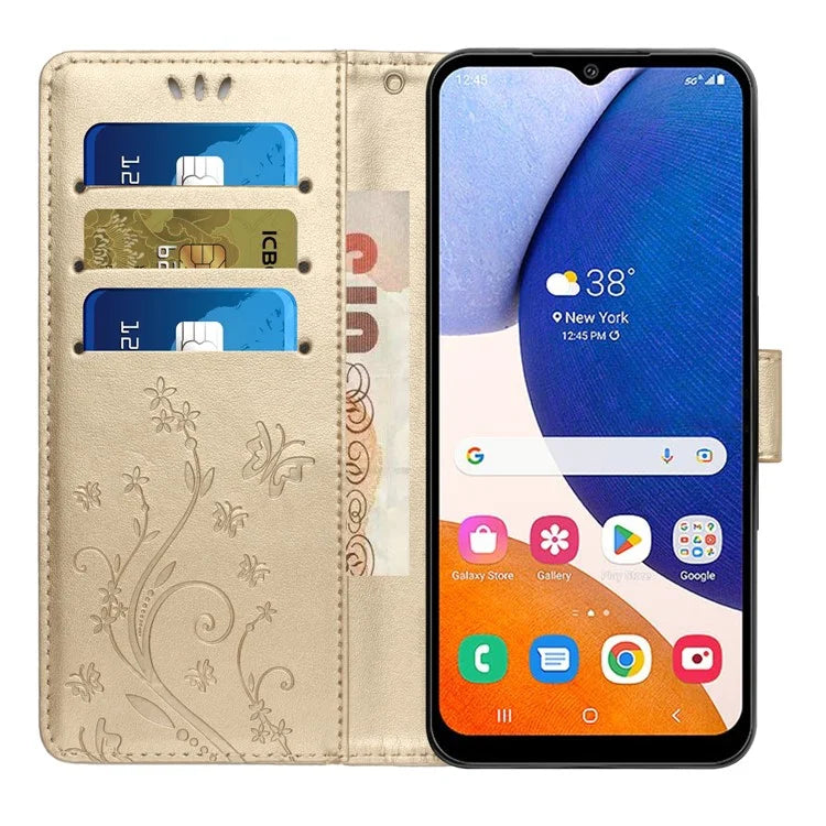 For Samsung Galaxy A16 5G Case PU Leather Phone Wallet Cover with Strap