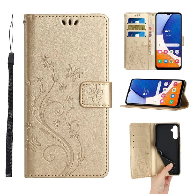 For Samsung Galaxy A16 5G Case PU Leather Phone Wallet Cover with Strap
