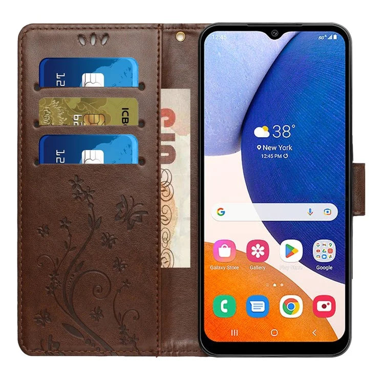 For Samsung Galaxy A16 5G Case PU Leather Phone Wallet Cover with Strap