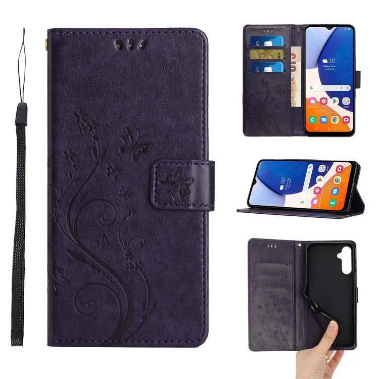 For Samsung Galaxy A16 5G Case PU Leather Phone Wallet Cover with Strap