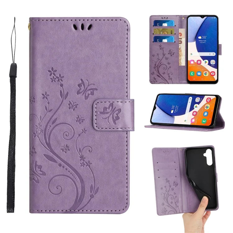 For Samsung Galaxy A16 5G Case PU Leather Phone Wallet Cover with Strap