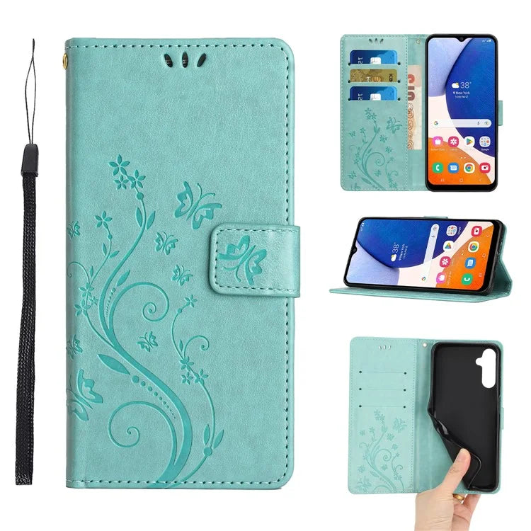 For Samsung Galaxy A16 5G Case PU Leather Phone Wallet Cover with Strap
