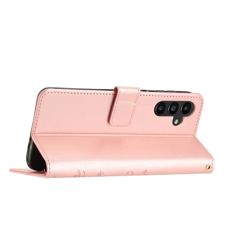 For Samsung Galaxy A16 5G Case PU Leather Phone Wallet Cover with Strap