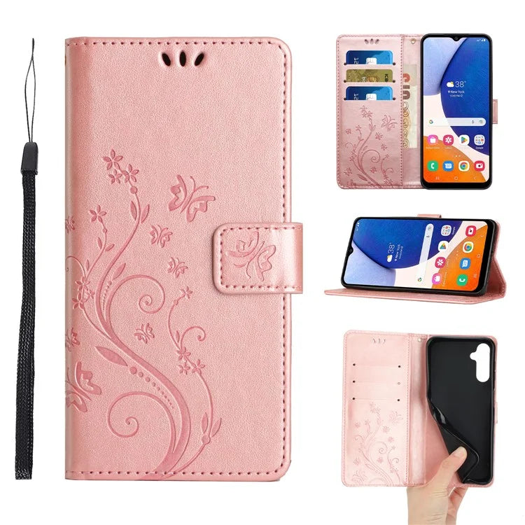 For Samsung Galaxy A16 5G Case PU Leather Phone Wallet Cover with Strap