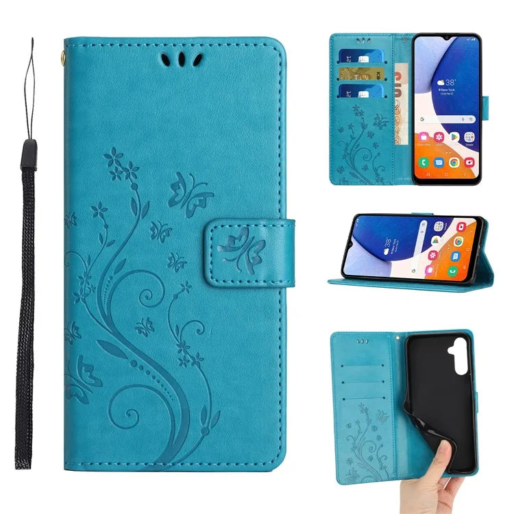 For Samsung Galaxy A16 5G Case PU Leather Phone Wallet Cover with Strap