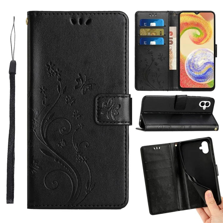 For Samsung Galaxy A06 Case PU Leather Phone Wallet Cover with Strap