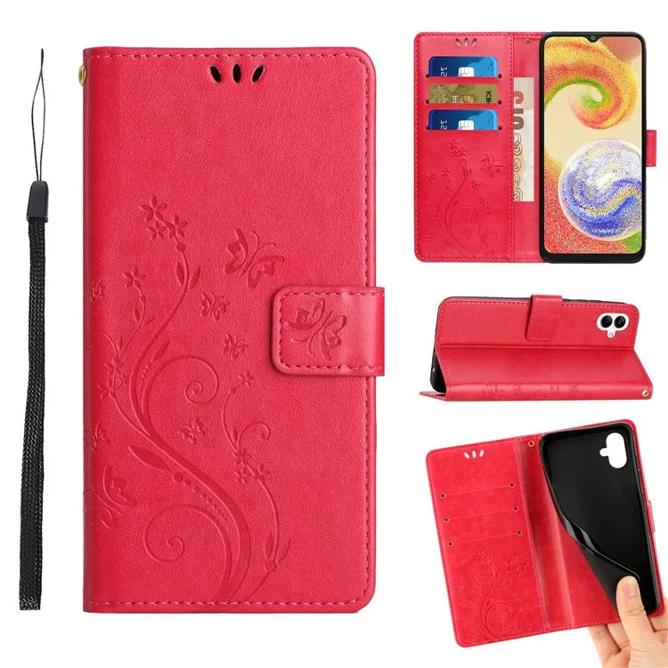 For Samsung Galaxy A06 Case PU Leather Phone Wallet Cover with Strap