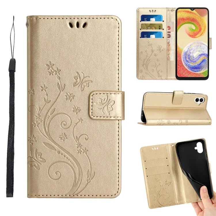 For Samsung Galaxy A06 Case PU Leather Phone Wallet Cover with Strap