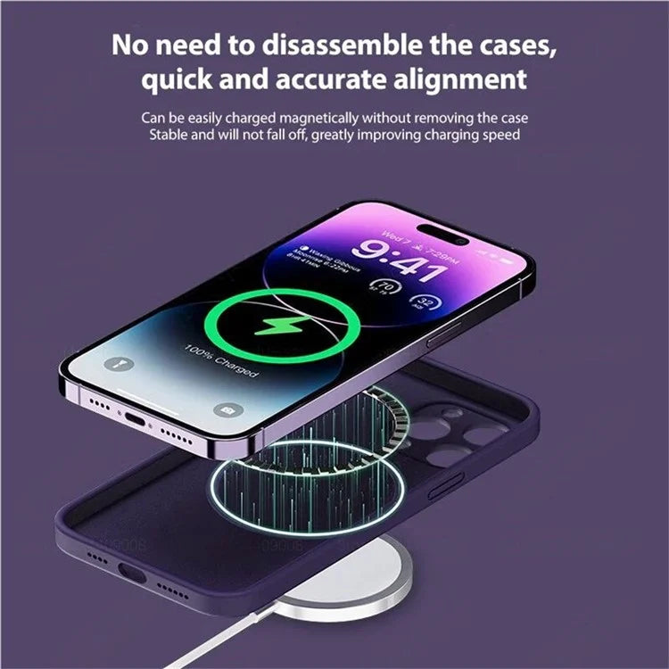 For iPhone 15 Pro Magnetic Case Shockproof Soft TPU Phone Cover