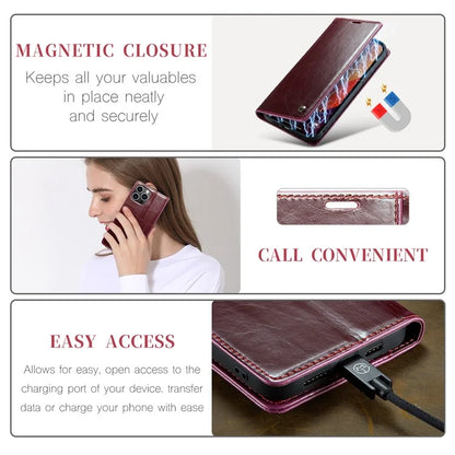 CASEME 003 Series For iPhone 16 Pro Max Case Retro Leather Wallet Flip Phone Cover