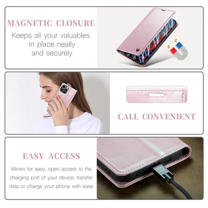 CASEME 003 Series For iPhone 16 Pro Max Case Retro Leather Wallet Flip Phone Cover