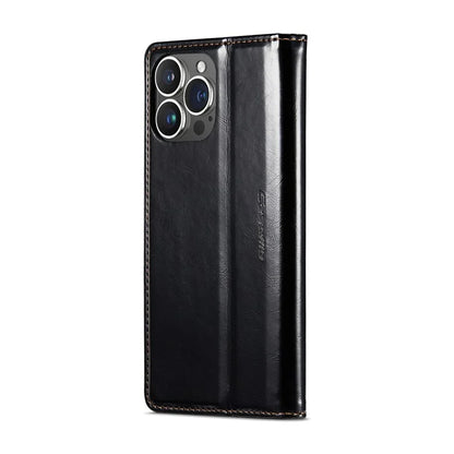 CASEME 003 Series For iPhone 16 Pro Max Case Retro Leather Wallet Flip Phone Cover