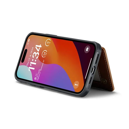 CASEME C22 Series For iPhone 16 Pro Max Case Leather+TPU Cover RFID Blocking 5 Card Slots