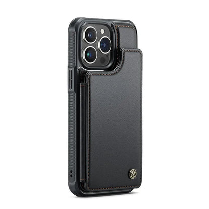 CASEME C22 Series For iPhone 16 Pro Max Case Leather+TPU Cover RFID Blocking 5 Card Slots