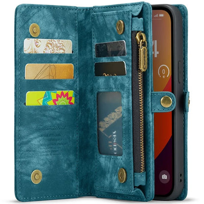 CASEME 008 Series for iPhone 16 Pro Max Case Leather Phone Cover Zipper Pocket Wallet
