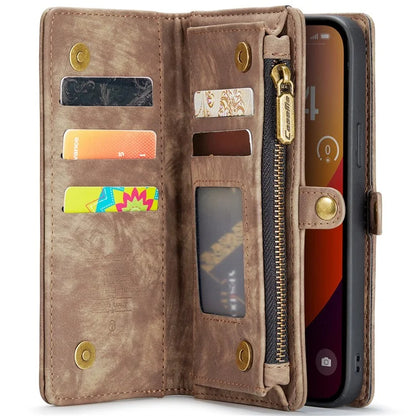 CASEME 008 Series for iPhone 16 Pro Max Case Leather Phone Cover Zipper Pocket Wallet