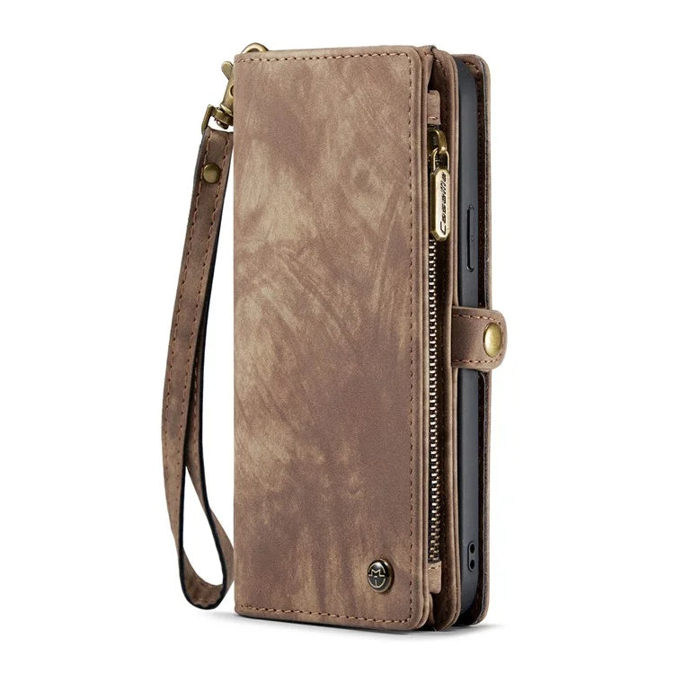 CASEME 008 Series for iPhone 16 Pro Max Case Leather Phone Cover Zipper Pocket Wallet
