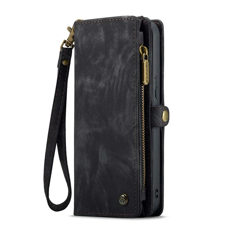 CASEME 008 Series for iPhone 16 Pro Max Case Leather Phone Cover Zipper Pocket Wallet