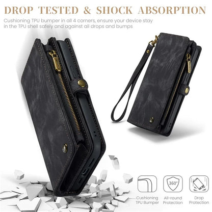 CASEME 008 Series for iPhone 16 Pro Max Case Leather Phone Cover Zipper Pocket Wallet