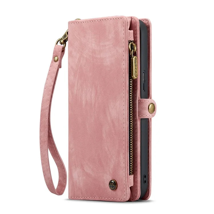 CASEME 008 Series for iPhone 16 Pro Max Case Leather Phone Cover Zipper Pocket Wallet