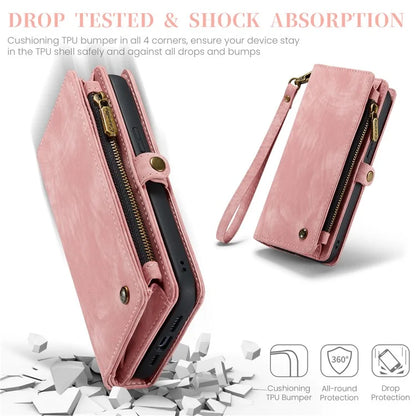 CASEME 008 Series for iPhone 16 Pro Max Case Leather Phone Cover Zipper Pocket Wallet