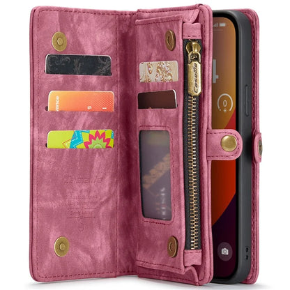 CASEME 008 Series for iPhone 16 Pro Max Case Leather Phone Cover Zipper Pocket Wallet