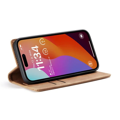CASEME 013 Series For iPhone 16 Pro Max Case Card Holder Stand Leather Phone Cover