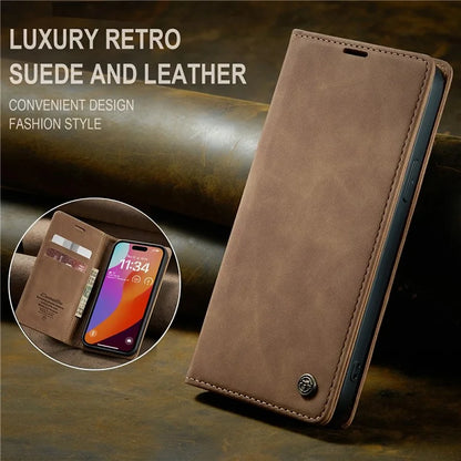 CASEME 013 Series For iPhone 16 Pro Max Case Card Holder Stand Leather Phone Cover