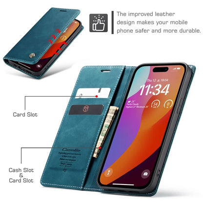 CASEME 013 Series For iPhone 16 Pro Max Case Card Holder Stand Leather Phone Cover