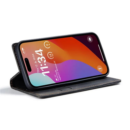 CASEME 013 Series For iPhone 16 Pro Max Case Card Holder Stand Leather Phone Cover