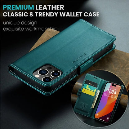 CASEME 023 Series For iPhone 16 Pro Max Case RFID Blocking Glossy Stand Phone Cover