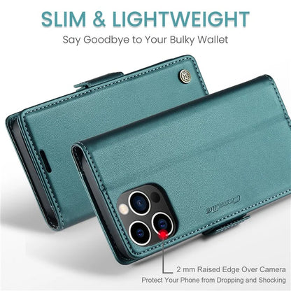 CASEME 023 Series For iPhone 16 Pro Max Case RFID Blocking Glossy Stand Phone Cover