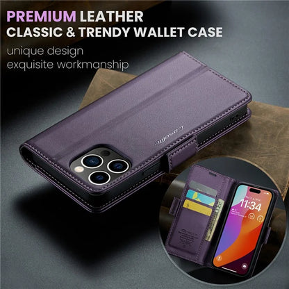 CASEME 023 Series For iPhone 16 Pro Max Case RFID Blocking Glossy Stand Phone Cover