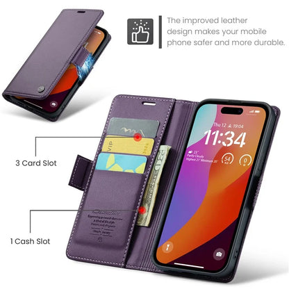 CASEME 023 Series For iPhone 16 Pro Max Case RFID Blocking Glossy Stand Phone Cover