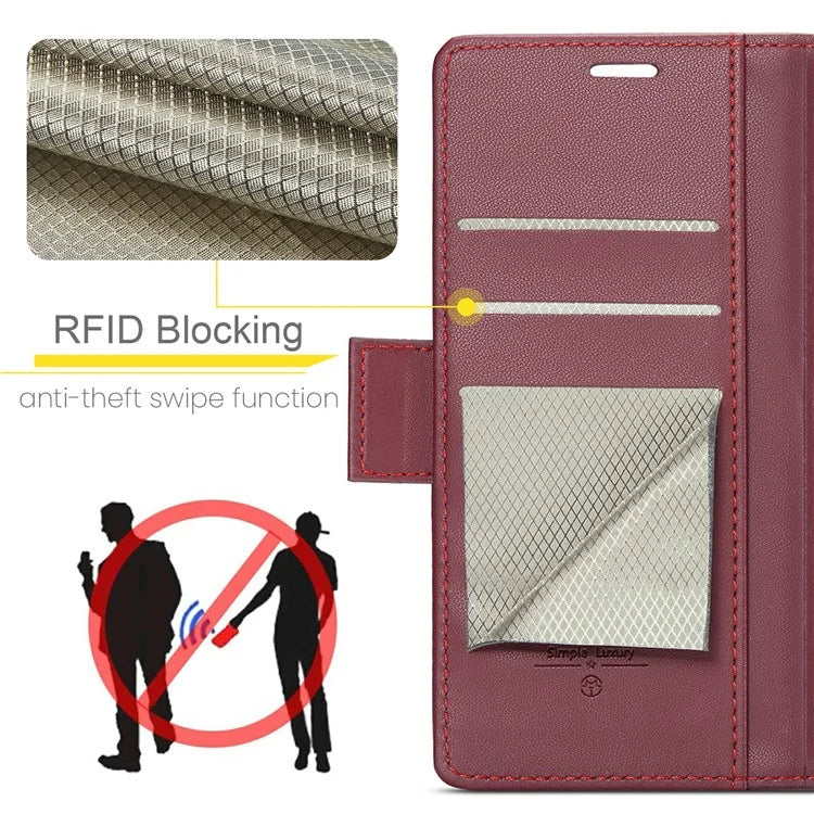 CASEME 023 Series For iPhone 16 Pro Max Case RFID Blocking Glossy Stand Phone Cover