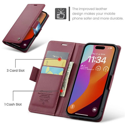 CASEME 023 Series For iPhone 16 Pro Max Case RFID Blocking Glossy Stand Phone Cover