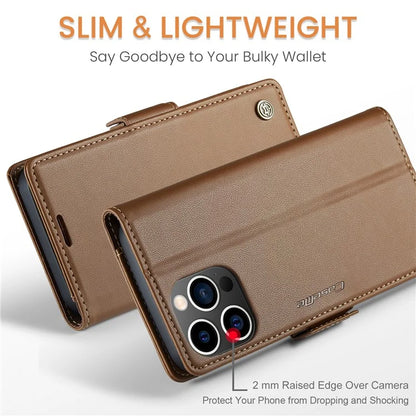 CASEME 023 Series For iPhone 16 Pro Max Case RFID Blocking Glossy Stand Phone Cover