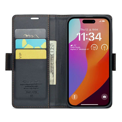 CASEME 023 Series For iPhone 16 Pro Max Case RFID Blocking Glossy Stand Phone Cover