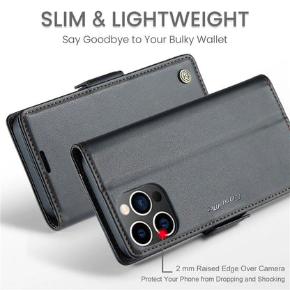 CASEME 023 Series For iPhone 16 Pro Max Case RFID Blocking Glossy Stand Phone Cover