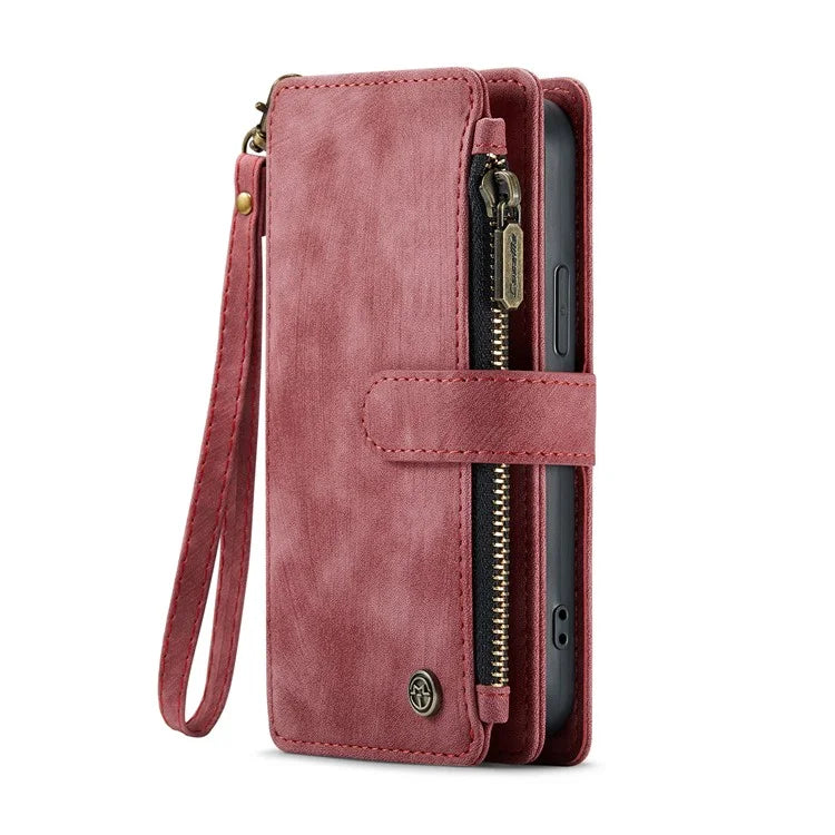 CASEME C30 Series for iPhone 16 Pro Max Case Leather Phone Cover with 10 Card Holder Zipper Pocket