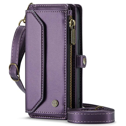 CASEME C36 Series For iPhone 16 Pro Max Case Zipper Wallet Leather Phone Cover with Straps