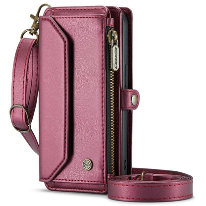 CASEME C36 Series For iPhone 16 Pro Max Case Zipper Wallet Leather Phone Cover with Straps